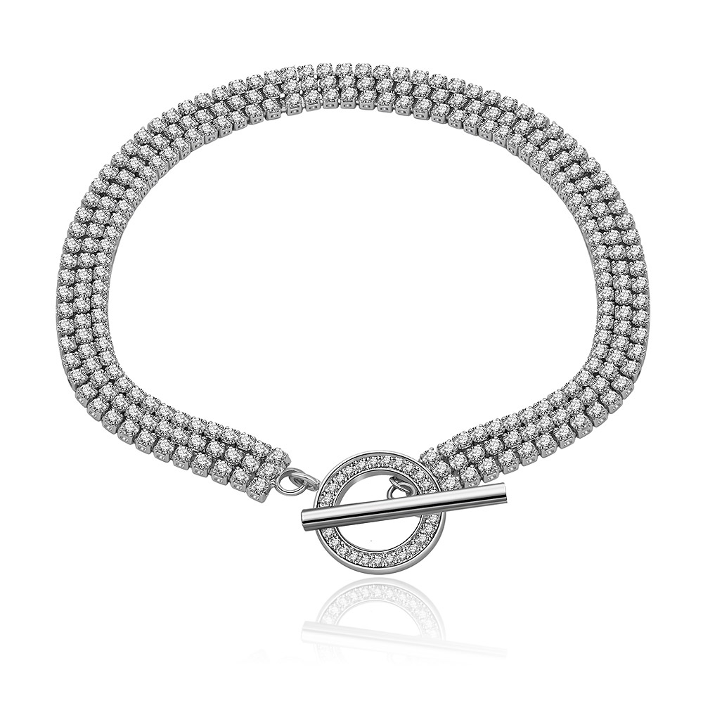 CZ Tennis Triple Row Bracelet